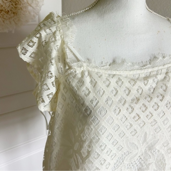 New Anthro Greylin Cassis Lace Top Ivory XS - Picture 8 of 14